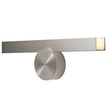 Calee Horizontal IP44 Wall Sconce - Satin Nickel Round Backplate / Satin Nickel Rectangular Shade