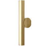Calee Vertical IP44 Wall Sconce - Satin Brass Round Backplate / Satin Brass Rectangular Shade