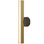 Calee Vertical IP44 Wall Sconce - Satin Graphite Round Backplate / Satin Brass Rectangular Shade