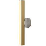 Calee Vertical IP44 Wall Sconce - Satin Nickel Round Backplate / Satin Brass Rectangular Shade