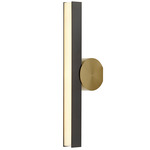 Calee Vertical IP44 Wall Sconce - Satin Brass Round Backplate / Satin Graphite Rectangular Shade
