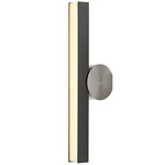Calee Vertical IP44 Wall Sconce - Satin Nickel Round Backplate / Satin Graphite Rectangular Shade