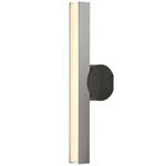 Calee Vertical IP44 Wall Sconce - Satin Graphite Round Backplate / Satin Nickel Rectangular Shade