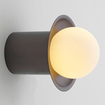 Janed IP44 Wall Sconce - Satin Graphite / Opal