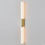 Signal IP44 Double Wall Sconce - Satin Brass / White