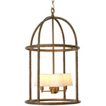 Montrose Pendant - Vintage Brass / White