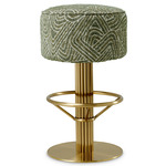 Carleton Stool - Brushed Brass / Camari Green