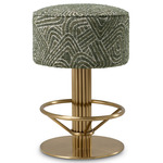 Carleton Stool - Brushed Brass / Camari Green