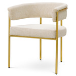 Gainsley Dining Chair - Brushed Brass / Axton Off-White
