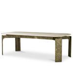 Bodega Rectangular Dining Table - Antique Brass / Beige
