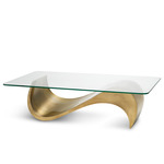 Chambertin Coffee Table - Vintage Brass / Clear