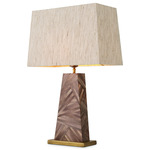 Gaultier Table Lamp - Brown Straw Marquetry / Natural