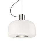 Bellhop Glass Pendant - Bright Aluminum / White