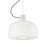Bellhop Glass Pendant - White / White