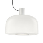 Bellhop Glass Pendant - White / White