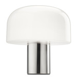 Bellhop Glass Table Lamp - Bright Aluminum / White