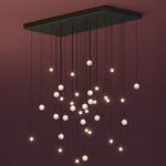 Loci Galaxy Linear Multi-Light Chandelier - Black / Frost