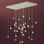 Loci Galaxy Linear Multi-Light Chandelier - White / Frost