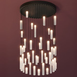 Loci Ring Multi-Light Chandelier - Black / Frost