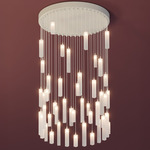 Loci Ring Multi-Light Chandelier - White / Frost