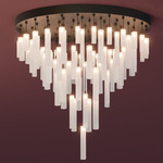 Loci Geo Multi-Light Chandelier - Black / Frost