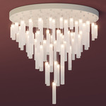 Loci Geo Multi-Light Chandelier - White / Frost