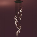 Loci Swirl Multi-Light Chandelier - Black / Frost