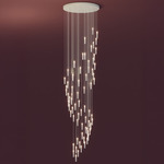Loci Swirl Multi-Light Chandelier - White / Frost