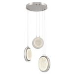 Iris Round Multi Light Chandelier - Beige Silver / Salt White