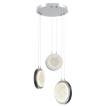 Iris Round Multi Light Chandelier - Classic Silver / Matte Black