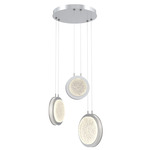 Iris Round Multi Light Chandelier - Classic Silver / Salt White