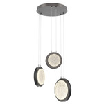 Iris Round Multi Light Chandelier - Graphite / Matte Black