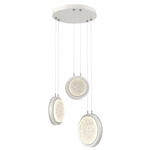 Iris Round Multi Light Chandelier - Salt White / Matching Panel