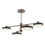 Iris Mobile Chandelier - Burnished Bronze / Dark Oak Wood