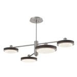 Iris Mobile Chandelier - Beige Silver / Cocoa Leather