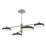 Iris Mobile Chandelier - Beige Silver / Dark Oak Wood