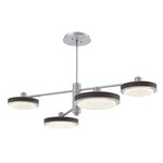 Iris Mobile Chandelier - Classic Silver / Cocoa Leather