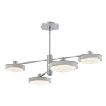 Iris Mobile Chandelier - Classic Silver / Light Oak Wood