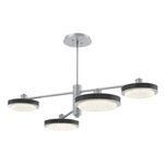 Iris Mobile Chandelier - Classic Silver / Dark Oak Wood
