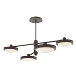 Iris Mobile Chandelier - Flat Bronze / Cocoa Leather