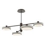 Iris Mobile Chandelier - Flat Bronze / Light Oak Wood