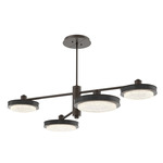 Iris Mobile Chandelier - Flat Bronze / Dark Oak Wood