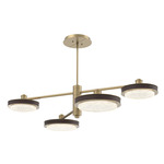 Iris Mobile Chandelier - Gilded Brass / Cocoa Leather