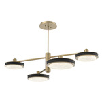Iris Mobile Chandelier - Gilded Brass / Licorice Leather