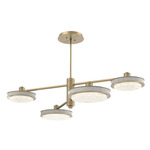Iris Mobile Chandelier - Gilded Brass / Light Oak Wood