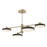 Iris Mobile Chandelier - Gilded Brass / Dark Oak Wood