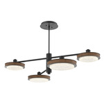 Iris Mobile Chandelier - Matte Black / Nutmeg Leather