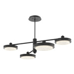 Iris Mobile Chandelier - Matte Black / Dark Oak Wood