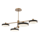 Iris Mobile Chandelier - Novel Brass / Licorice Leather