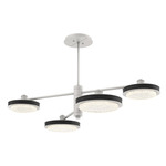 Iris Mobile Chandelier - Salt White / Licorice Leather